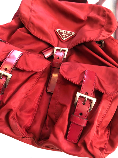 Red Nylon Backpack