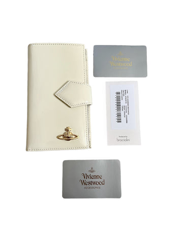 Orb White Patent Wallet