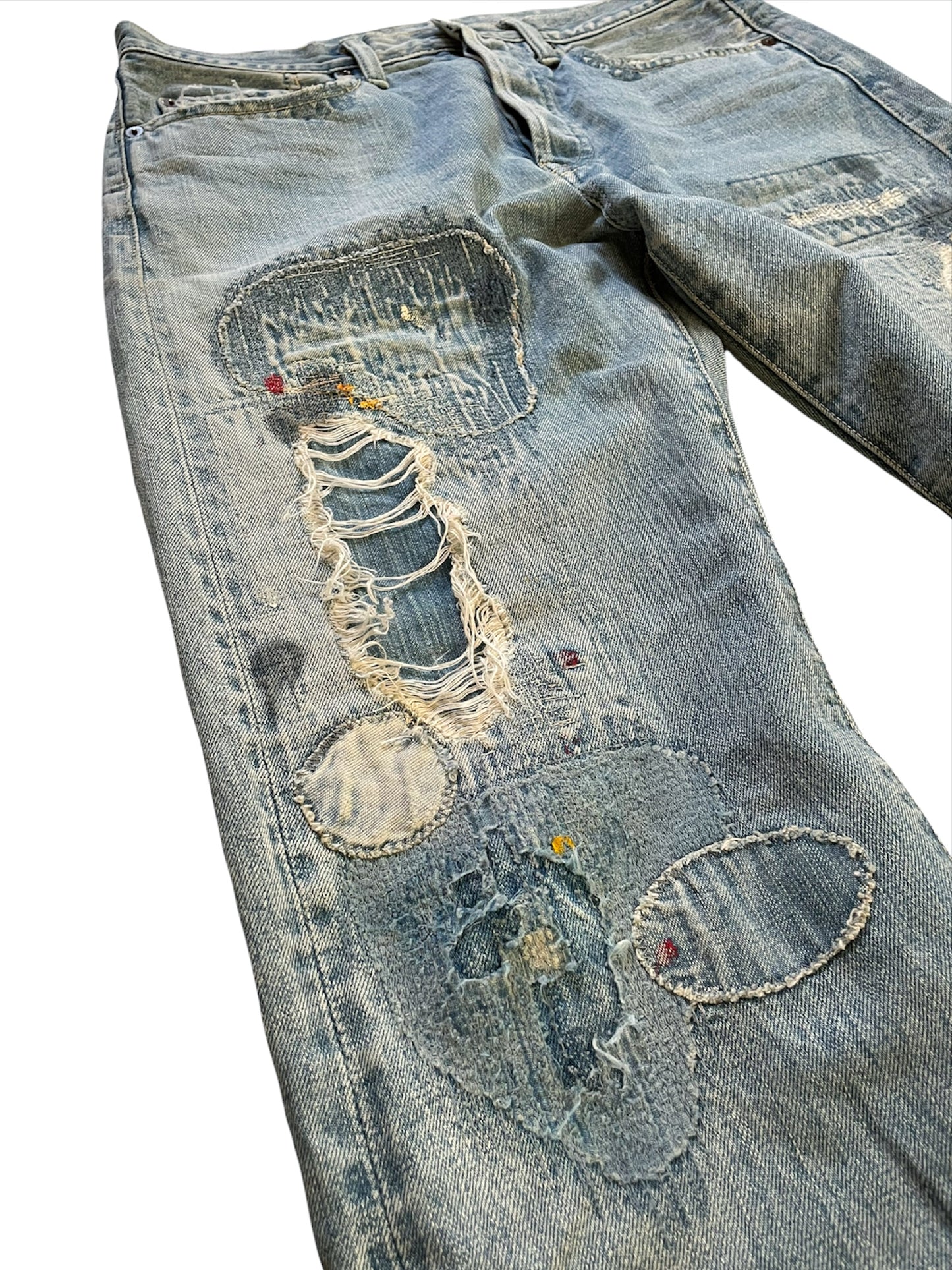 Boro Paint Distressed Denim