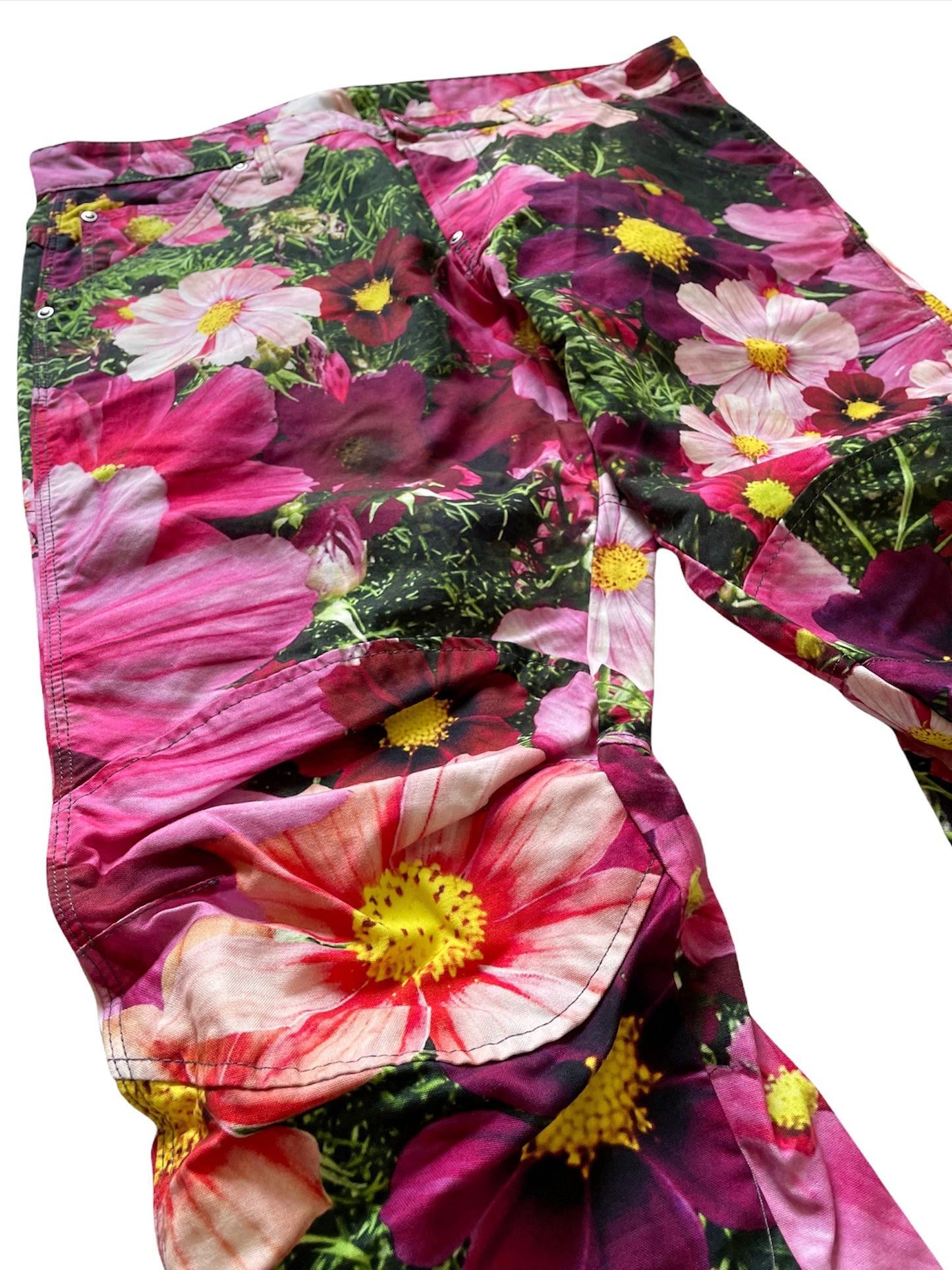 3D Taper Flower Print Pants