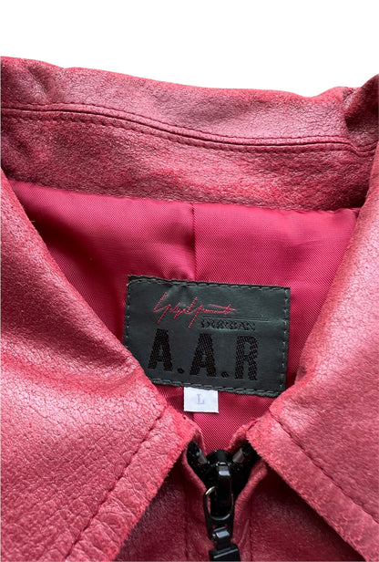 AAR Red Leather Zip Up