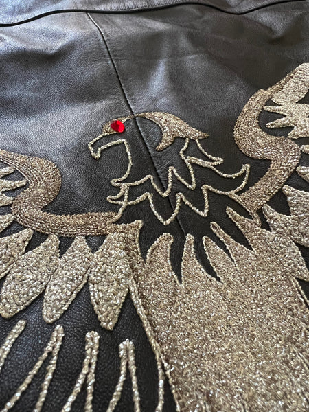 1980’s Bird Embroidered Leather