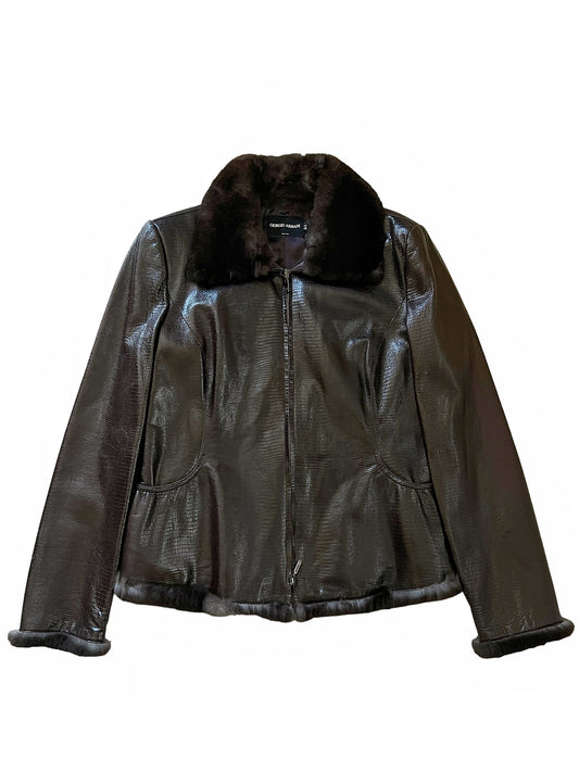 2000’s Rabbit Fur Leather Jacket