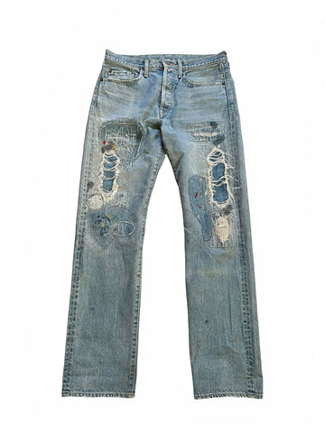 Boro Paint Distressed Denim