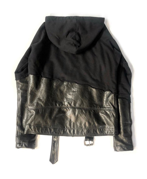 Leather hybrid jacket