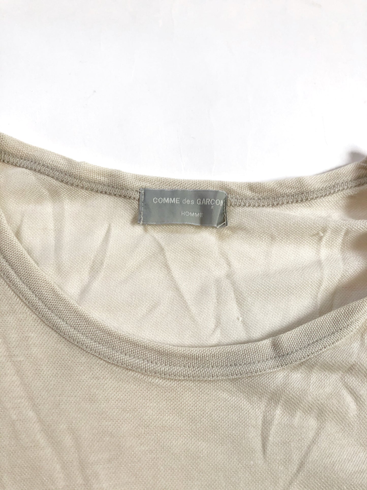 1998 Beige Logo Printed Blend Tee