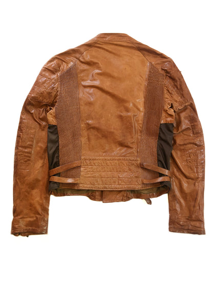 Leather Cargo Bondage Jacket