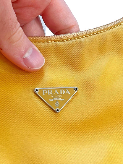 Mustard Vela Nylon Hobo Bag