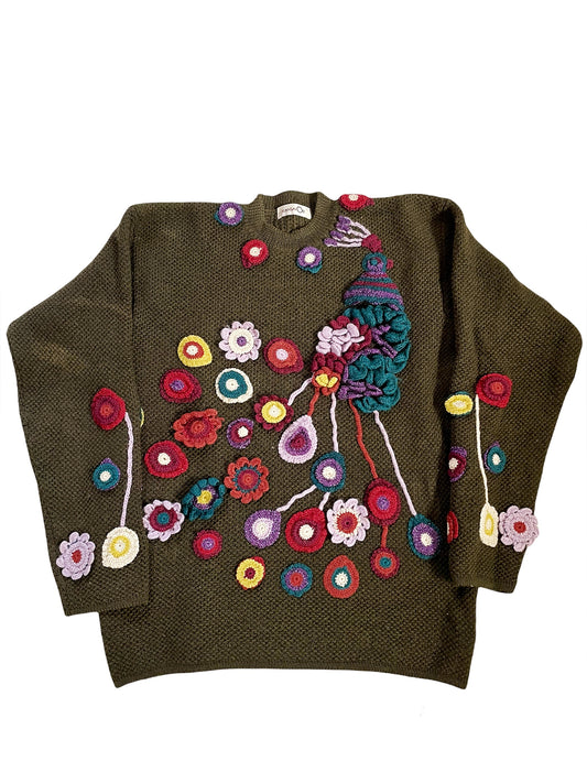 1980’s Flower Appliqué Sweater