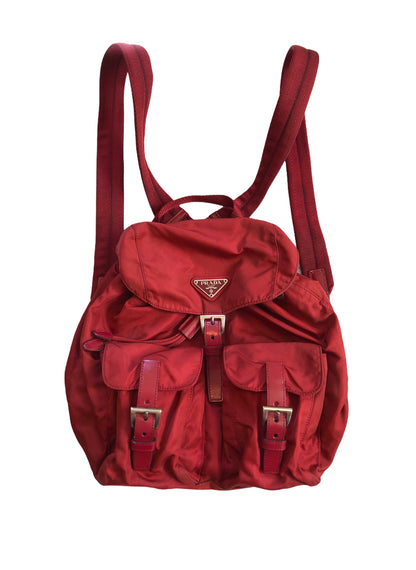 Red Nylon Backpack