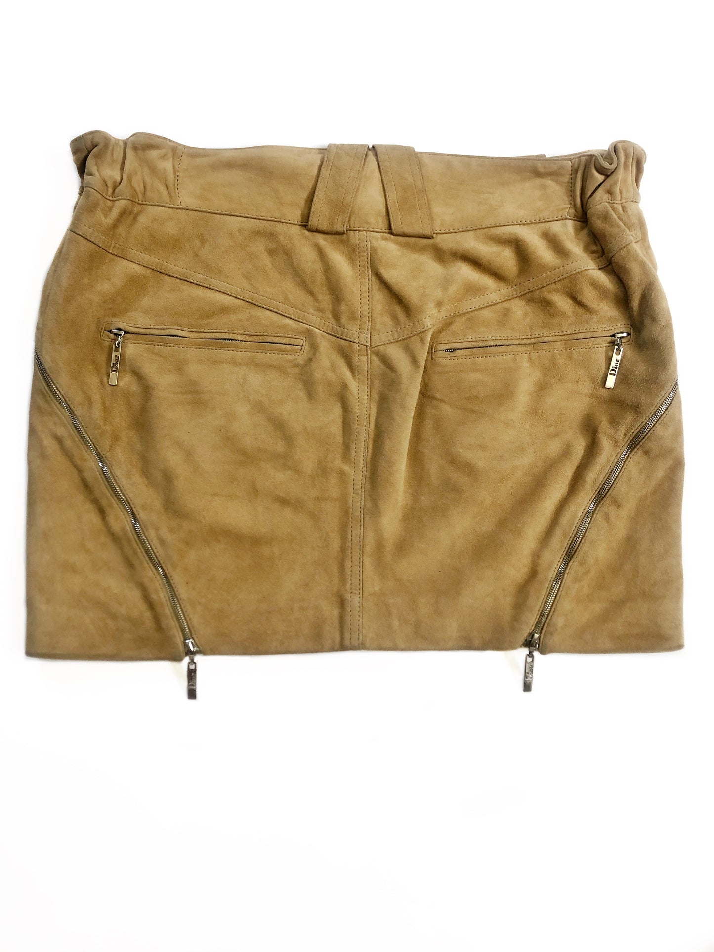 Vintage Suede Silk Moto Skirt