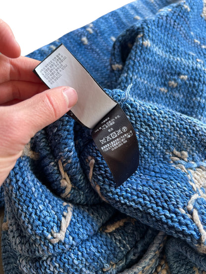 Hand Knit Indigo Shawl