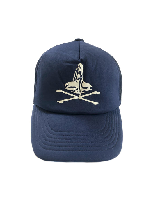 Navy Skull Girl Trucker