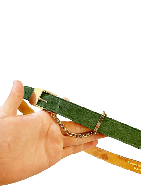 Chain Green Suede Belt