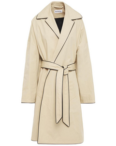 2019 Leather Trimmed Gabardine Trench