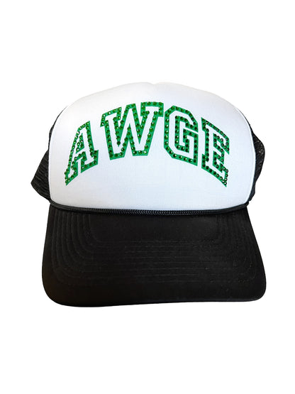 AWGE Green Rhinestone Trucker