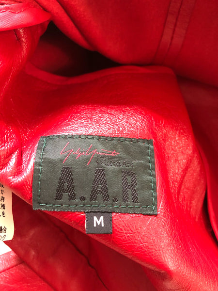 AAR Red Leather Zip Up