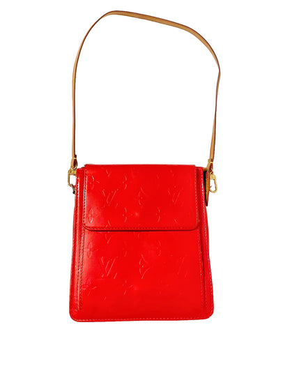 Red Vernis Pouchette Hobo Mott Mini Patent Leather