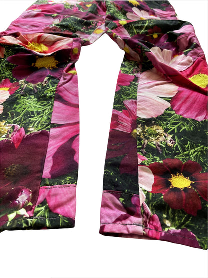 3D Taper Flower Print Pants