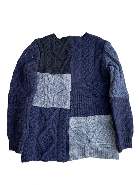 Patchwork Cable Knit Sweater