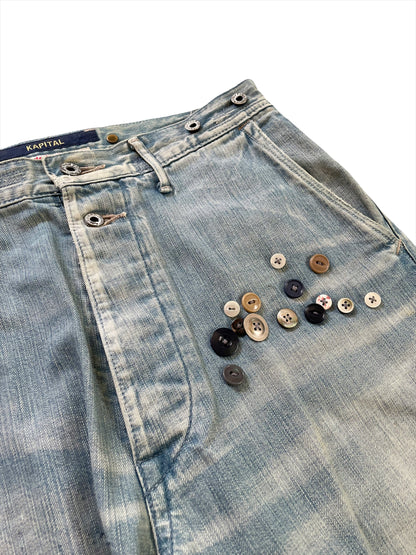 Boro Wide Leg Button Denim