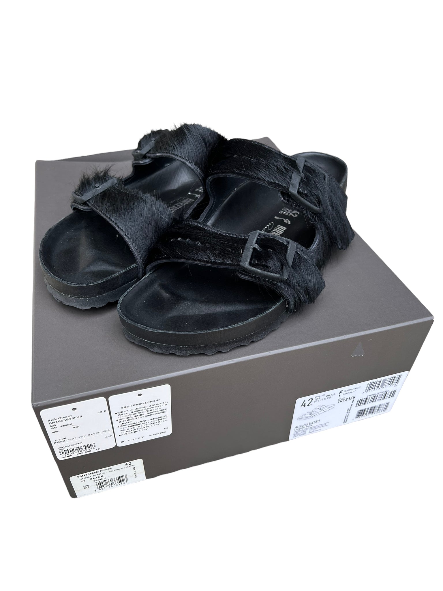 Rick owens pony hair hot sale birkenstocks