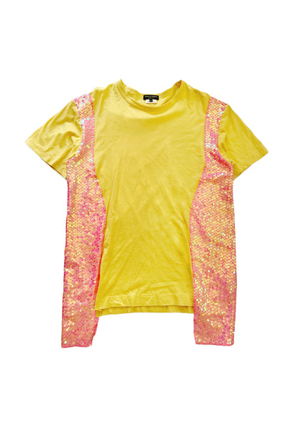 2017 Sequin Panel Pale Yelow Tee