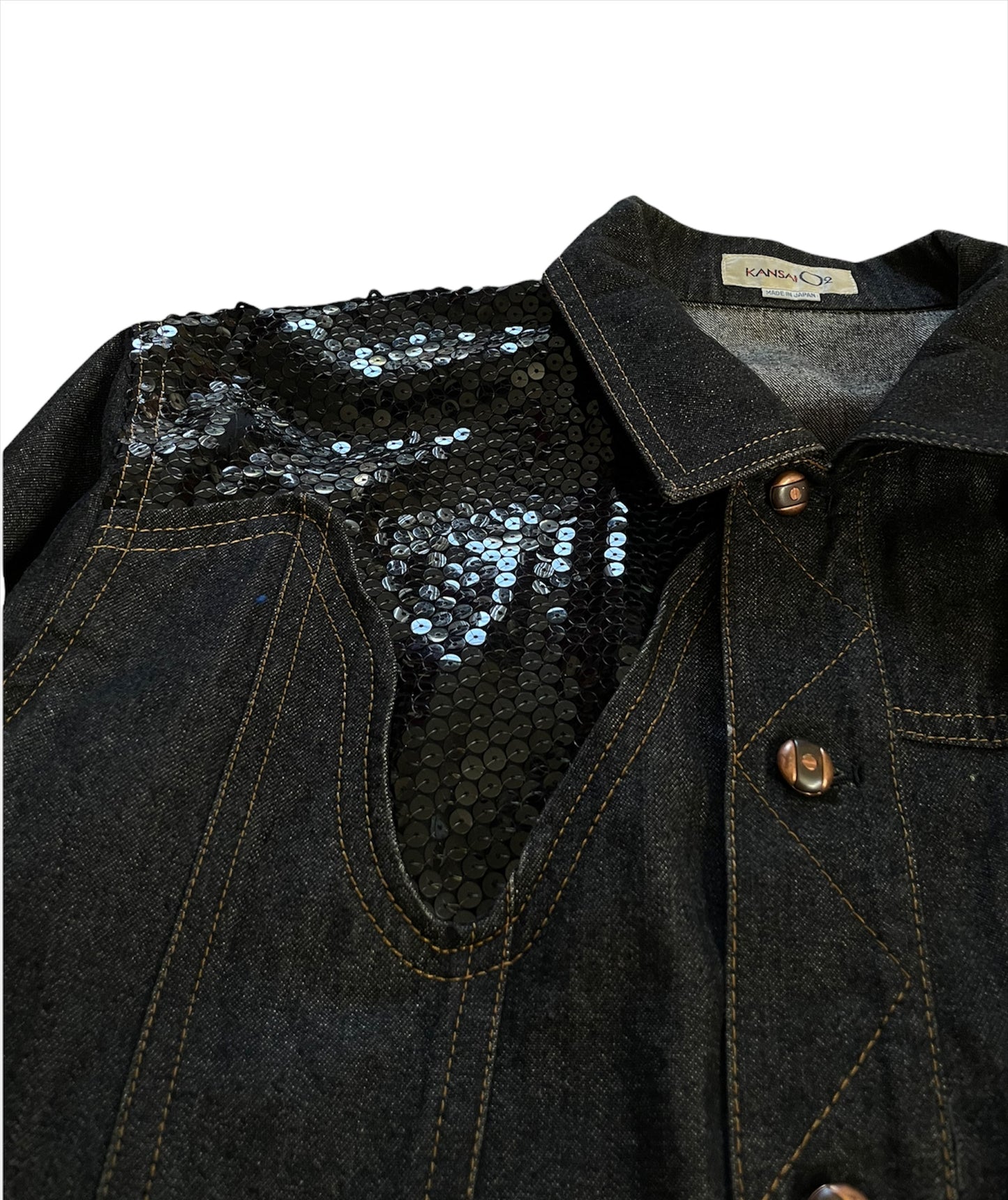 1980’s Sequin Drip Denim Trucker