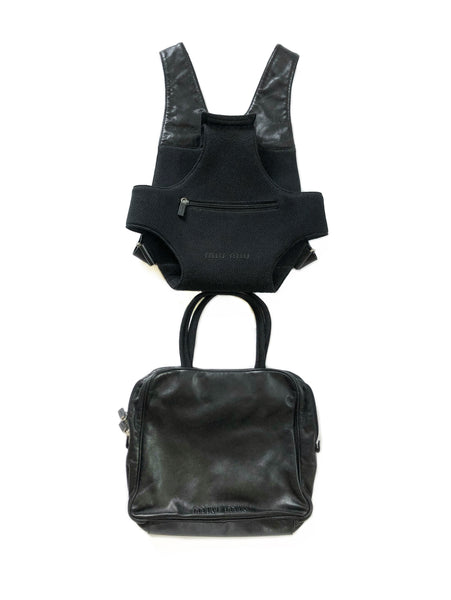 AW99 Miu Miu Caged Leather Chest Rig Back Pack