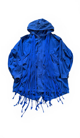 AW2008 Blue Multi Drawstring Parka