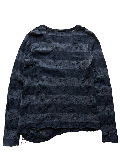 Distressed Striped Punk Sweater