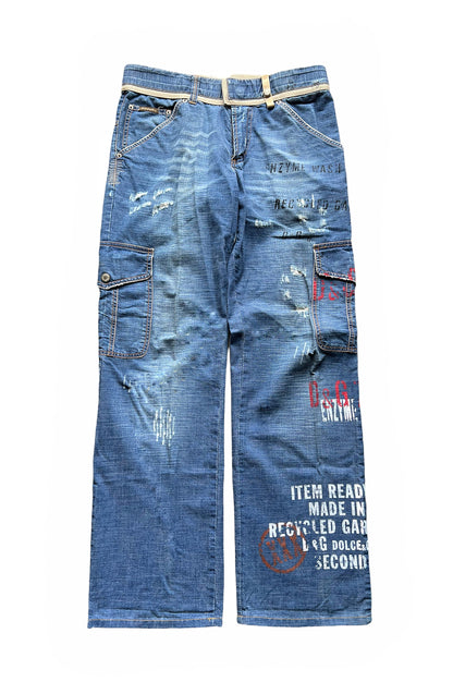 Production Print Denim Cargo