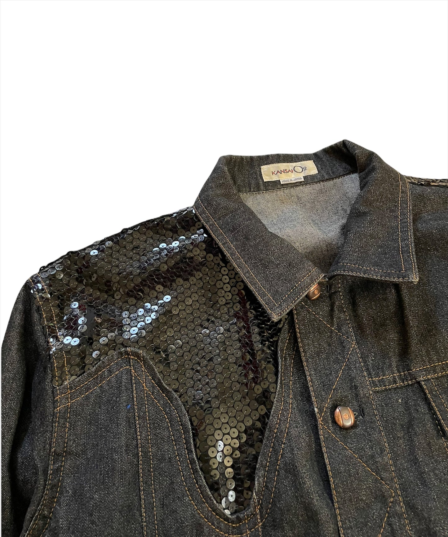 1980’s Sequin Drip Denim Trucker