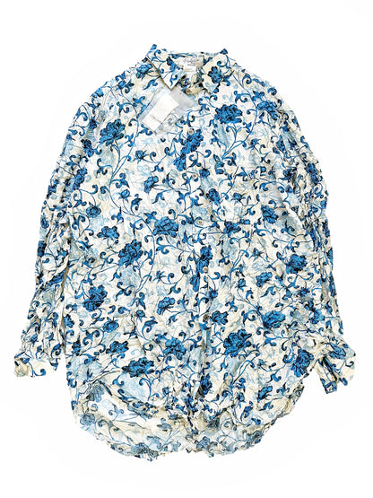 2001 Runway Crushed Silk Floral Shirt