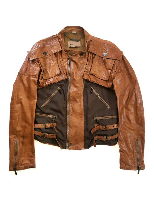 Leather Cargo Bondage Jacket