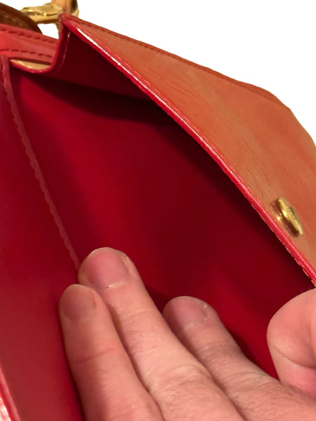 Red Vernis Pouchette Hobo Mott Mini Patent Leather
