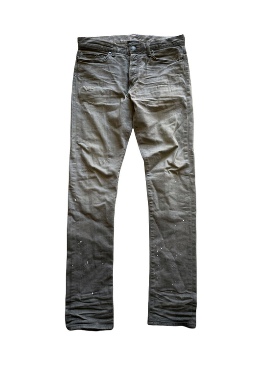 Grey Paint Skinny Denim