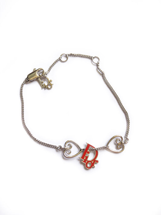 D Logo Heart Chain Bracelet