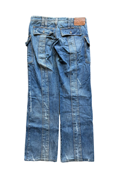 Distressed Denim Cargo