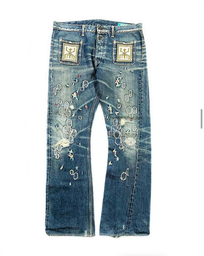 Kapital Spider Studded Boro Denim