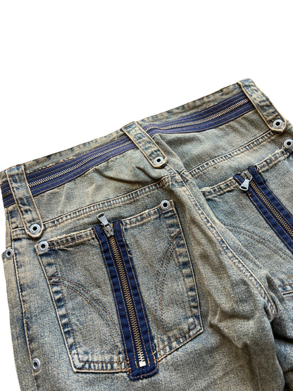 Washed Zip Mod Denim