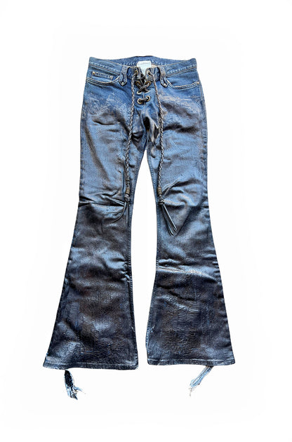 Wax Paint Flare Denim