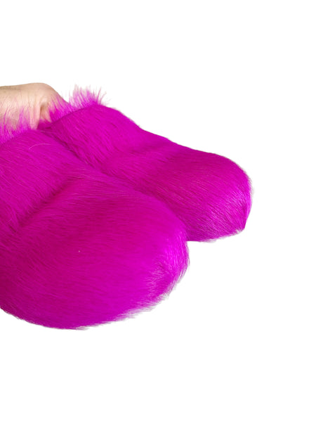 Pink Calf Hair Fussbett Sabot Slide