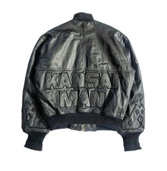 80’s Oversized Leather Patch Bomber
