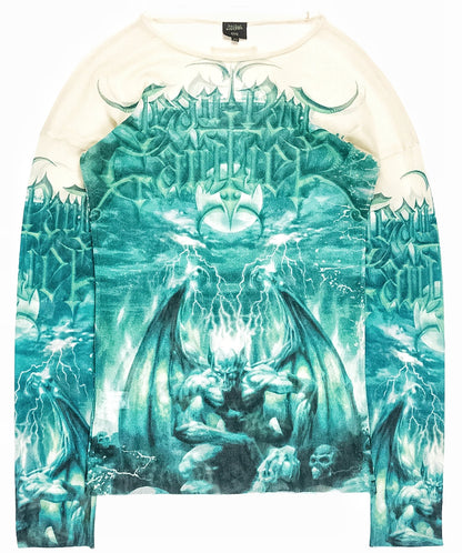 SS01 Blue Satan Gargoyle Tattoo Top