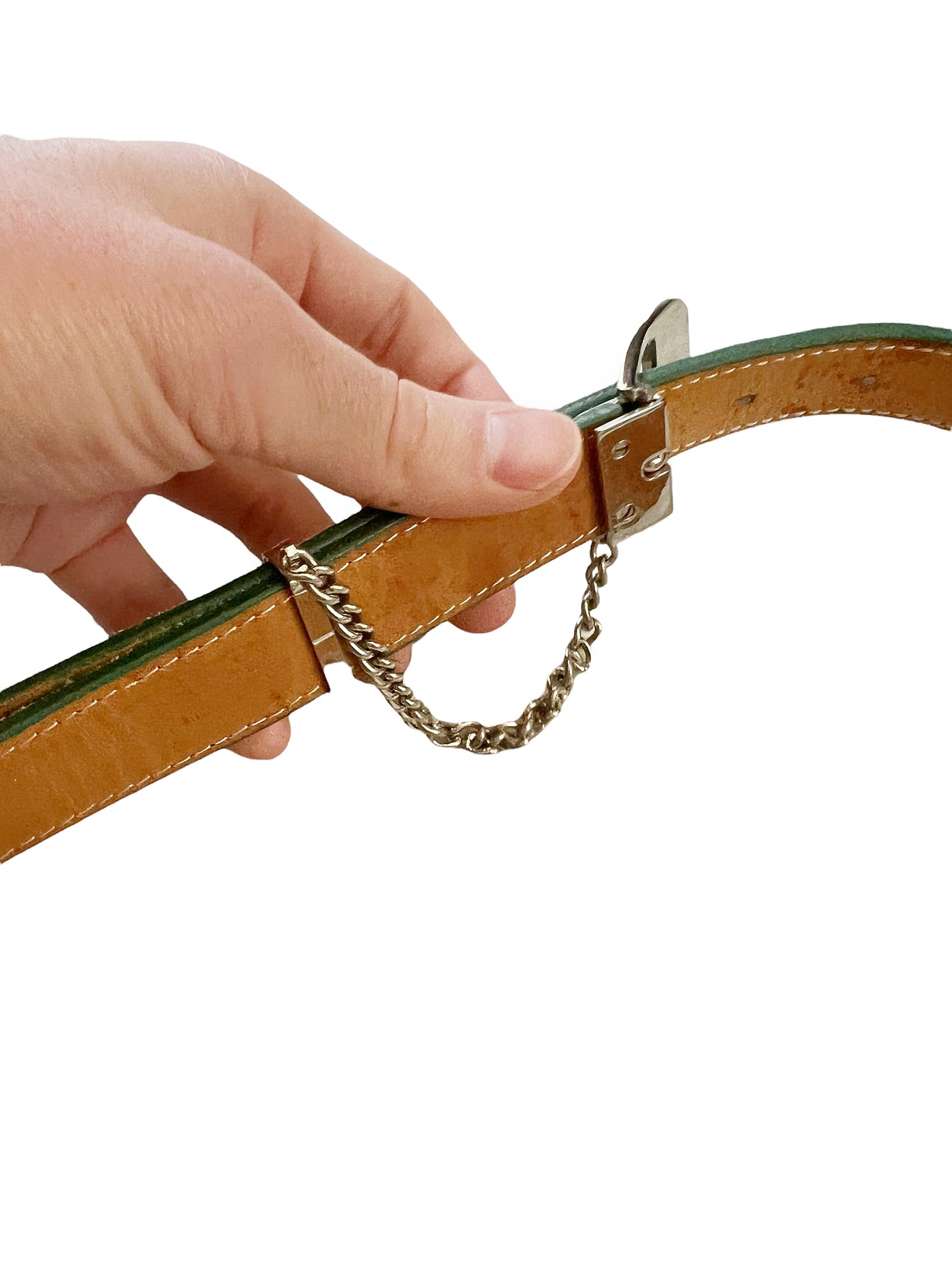 Chain Green Suede Belt