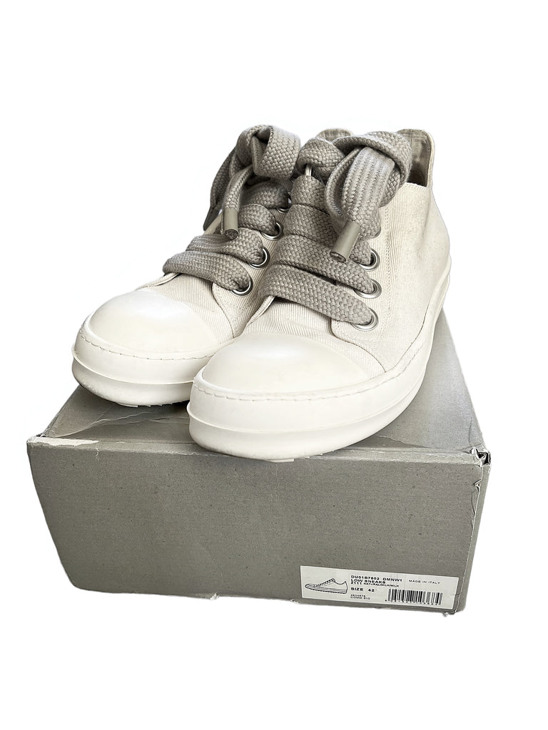 Rick Owens Ramones Jumbo Laces Black/Milk Sneakers New Size 42 US